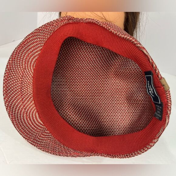 Dockers News Boy Red/Tan Textile Mesh Breathable Hat Size Large - Picture 7 of 8